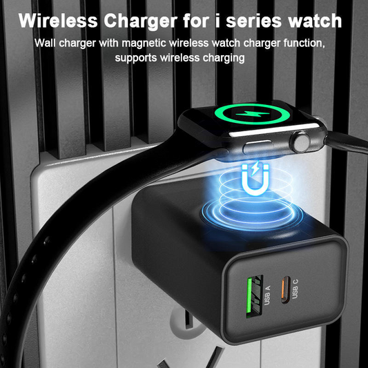 3-in-1 USB Wall Charger with Watch Module