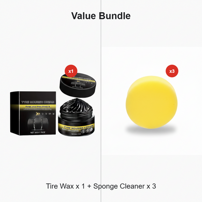 Tire wax – restores black gloss, blocks UV, repels dirt. Easy & quick!