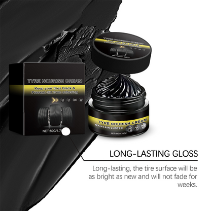 Tire wax – restores black gloss, blocks UV, repels dirt. Easy & quick!