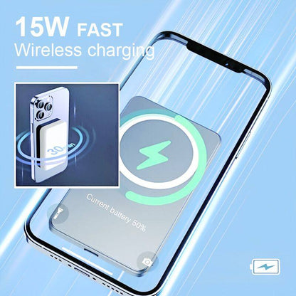 15W Fast Charge Portable Wireless Magnetic Power Bank